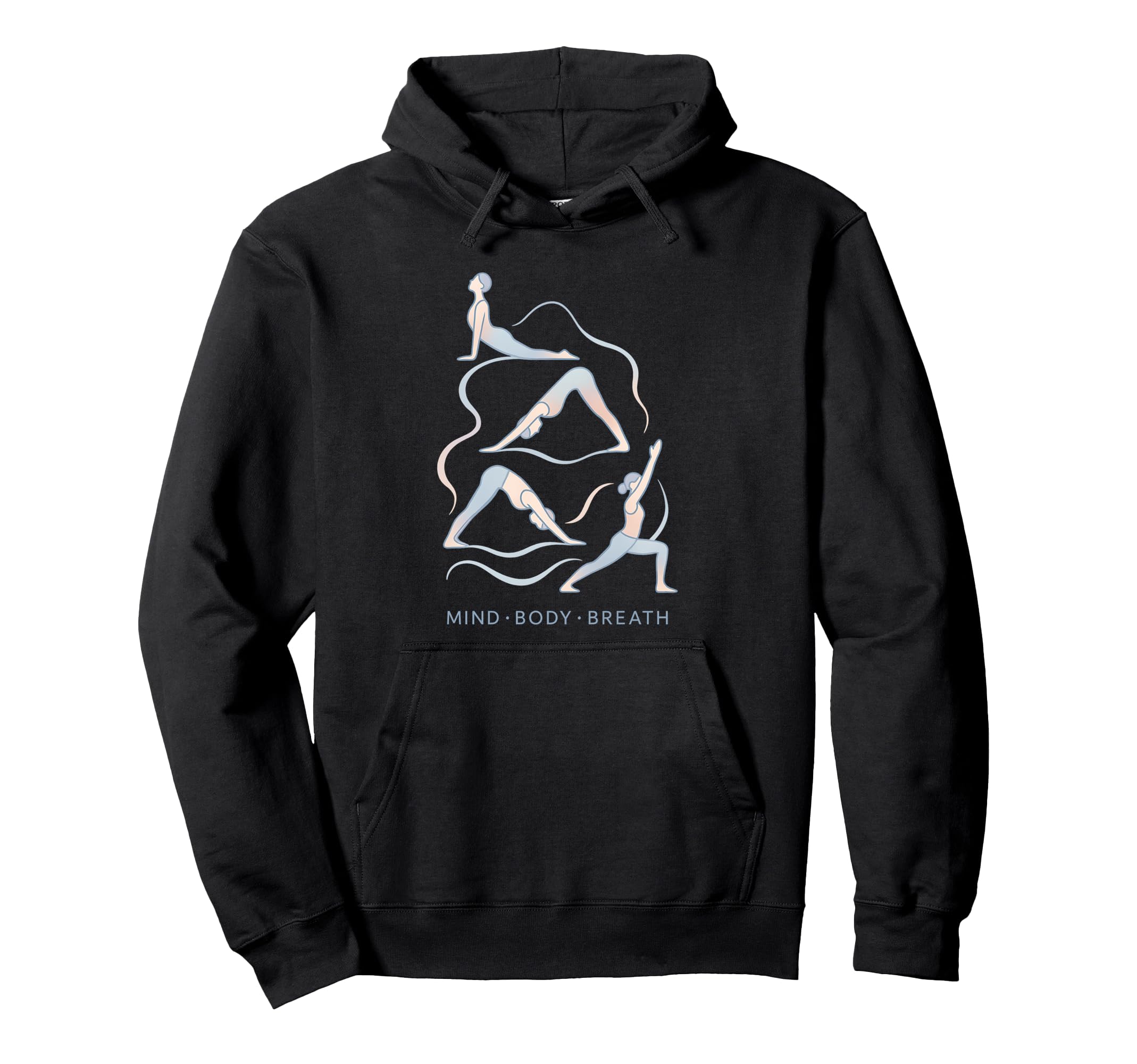 Mind Body Breath Yoga Poses Hoodie - Minimalist Print for Adults - T-Shirt, Sweatshirt, Hoodie