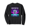 Vaporwave Aesthetic Bust Grid Palm Sweatshirt - Streetwear Style Men Women - T-Shirt, Sweatshirt, Hoodie