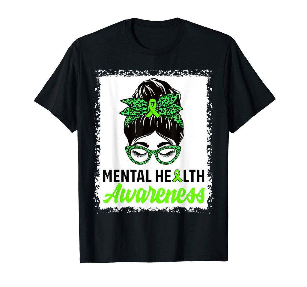 Messy Bun Hair Mental Health T-Shirt - Aesthetic Graphic for Adults - T-Shirt, Sweatshirt, Hoodie