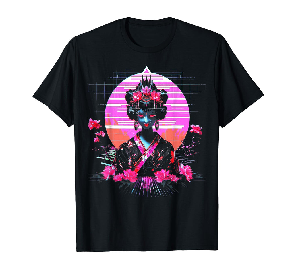 Vaporwave Geisha 80S Synthwave 11 T-Shirt - Streetwear Style for Adults - T-Shirt, Sweatshirt, Hoodie