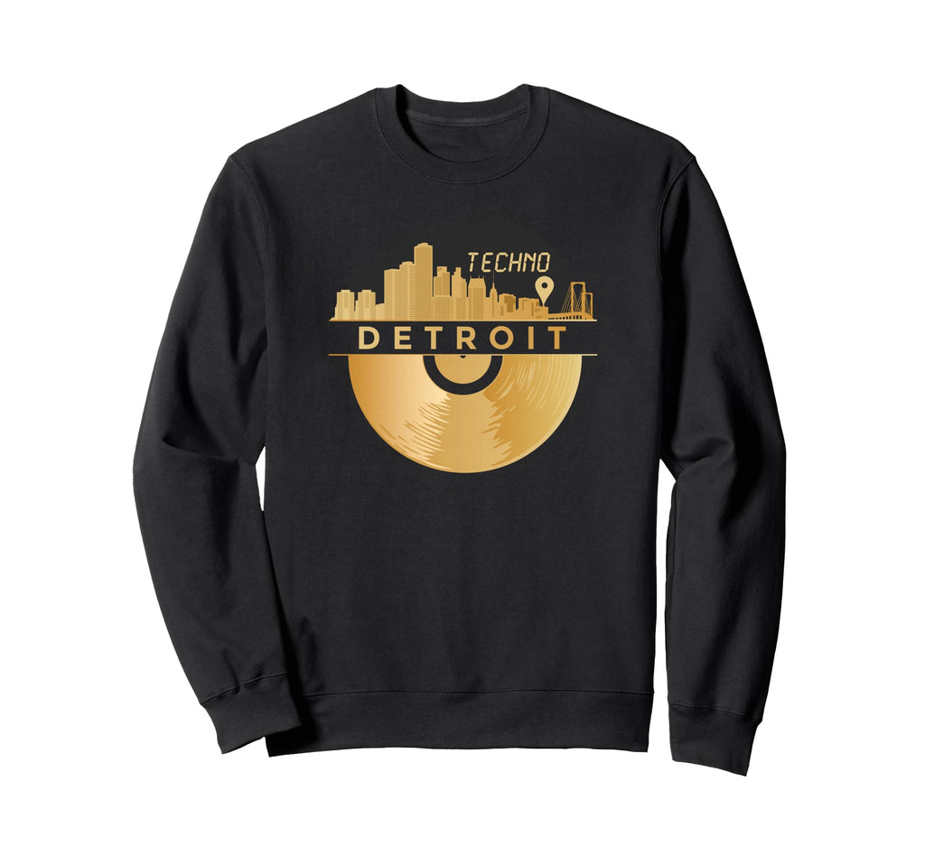 Skyline Detroit Raver Rave Dj House Sweatshirt - Trendy Graphic Unisex - T-Shirt, Sweatshirt, Hoodie