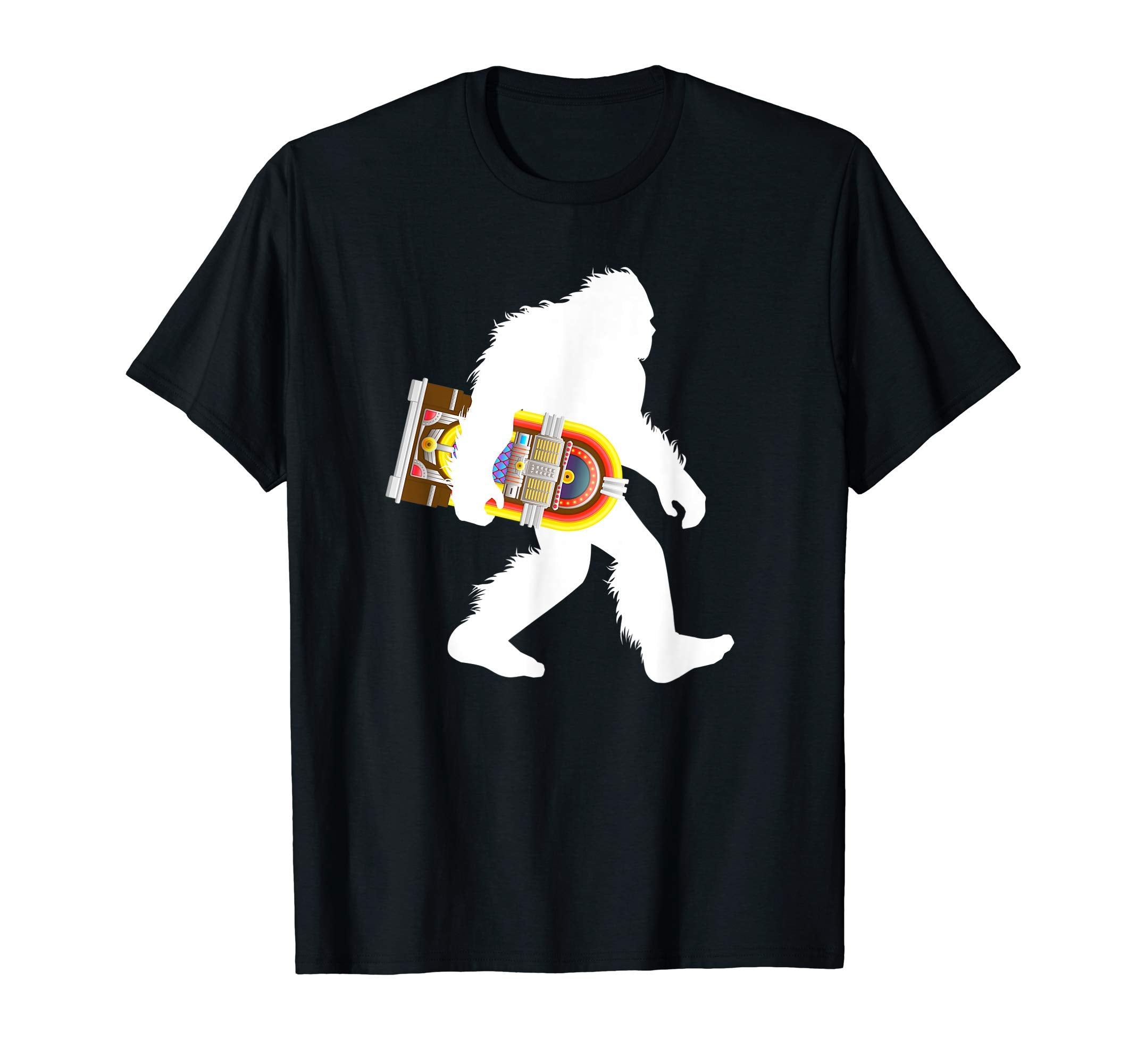 Bigfoot Carrying Jukebox Music Boxes T-Shirt - Fun Novelty Design Unisex - T-Shirt, Sweatshirt, Hoodie