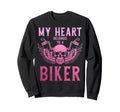 Biker My Heart Belongs To Biker Sweatshirt - Novelty Apparel for Adults - T-Shirt, Sweatshirt, Hoodie