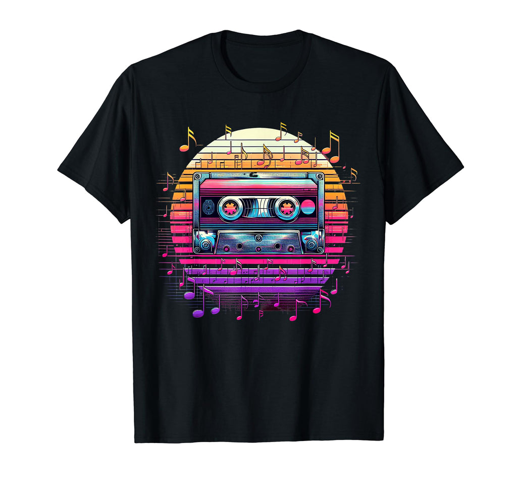 80S Tape Cassette Synthwave Vaporwave T-Shirt - Graphic Print Unisex - T-Shirt, Sweatshirt, Hoodie