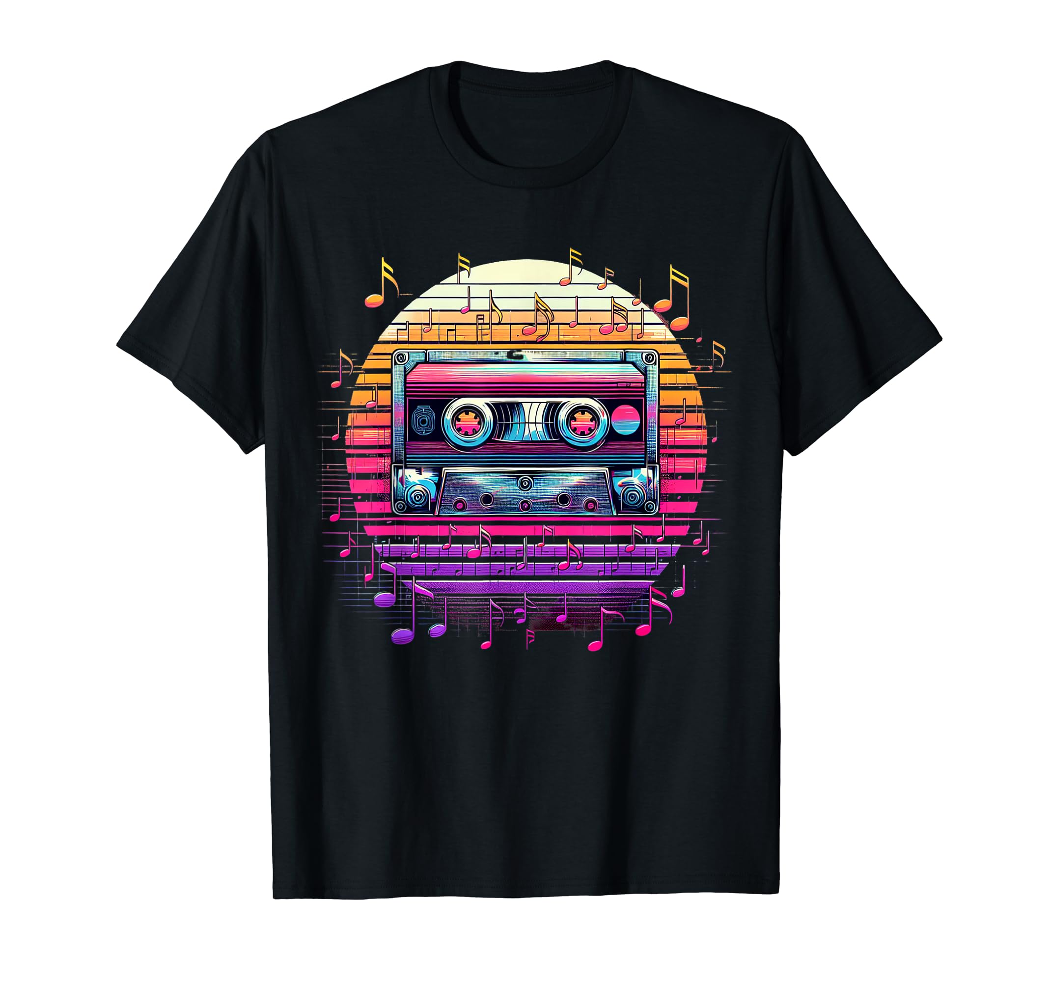80S Tape Cassette Synthwave Vaporwave T-Shirt - Graphic Print Unisex - T-Shirt, Sweatshirt, Hoodie