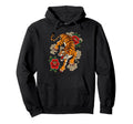 Traditional Tattoo Tiger Old School Hoodie - Trendy Graphic for Adults - T-Shirt, Sweatshirt, Hoodie