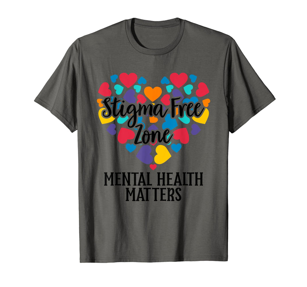 Green Ribbon Stigma Free Zone Mental T-Shirt - Minimalist Print Men Women - T-Shirt, Sweatshirt, Hoodie