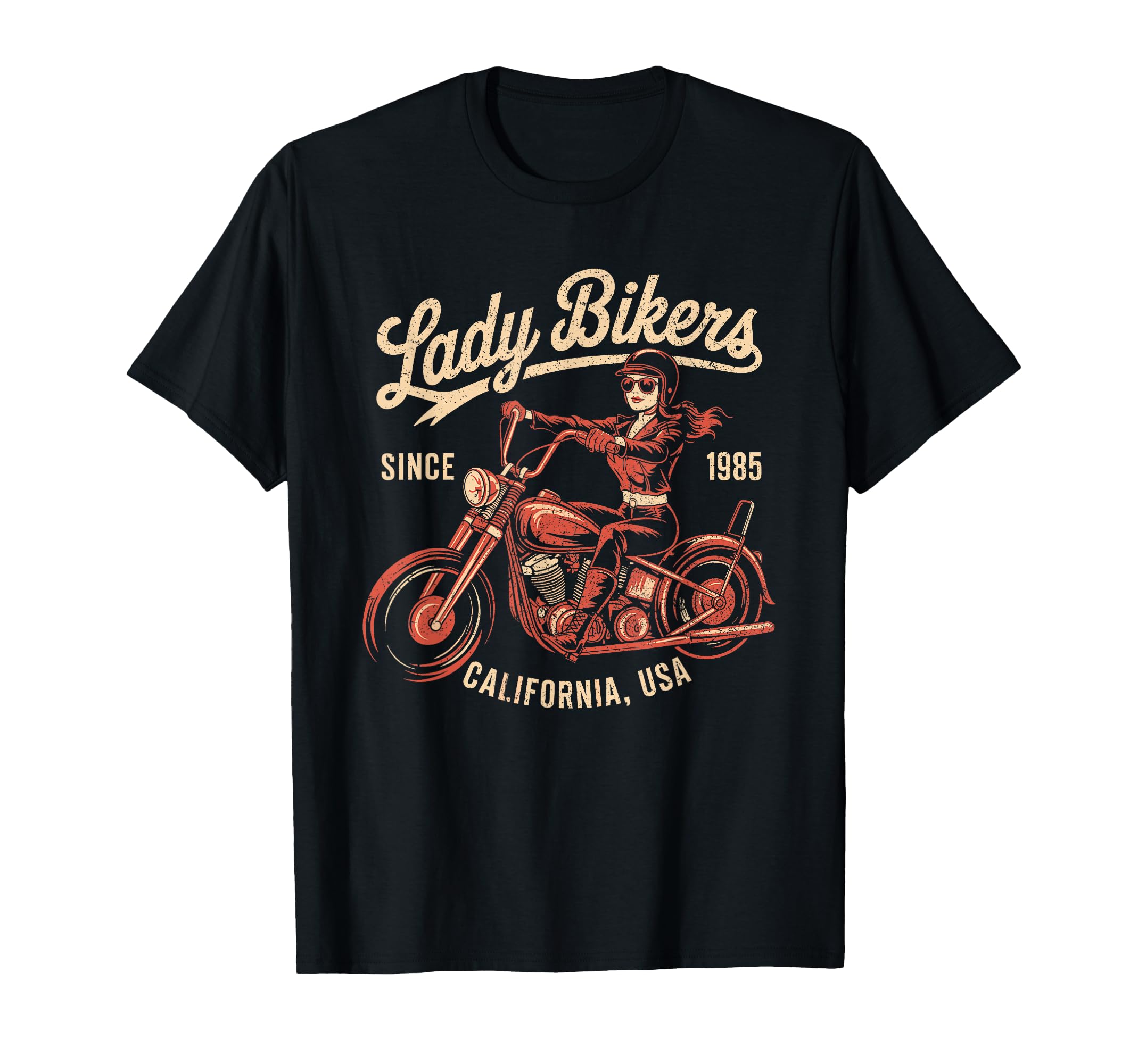 Lady Bikers Since 1985 Motorcycle T-Shirt - Aesthetic Graphic for Adults - T-Shirt, Sweatshirt, Hoodie