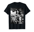 Sexy Sexy Brunette Waitress Pinup Bw T-Shirt - Novelty Apparel for Adults - T-Shirt, Sweatshirt, Hoodie