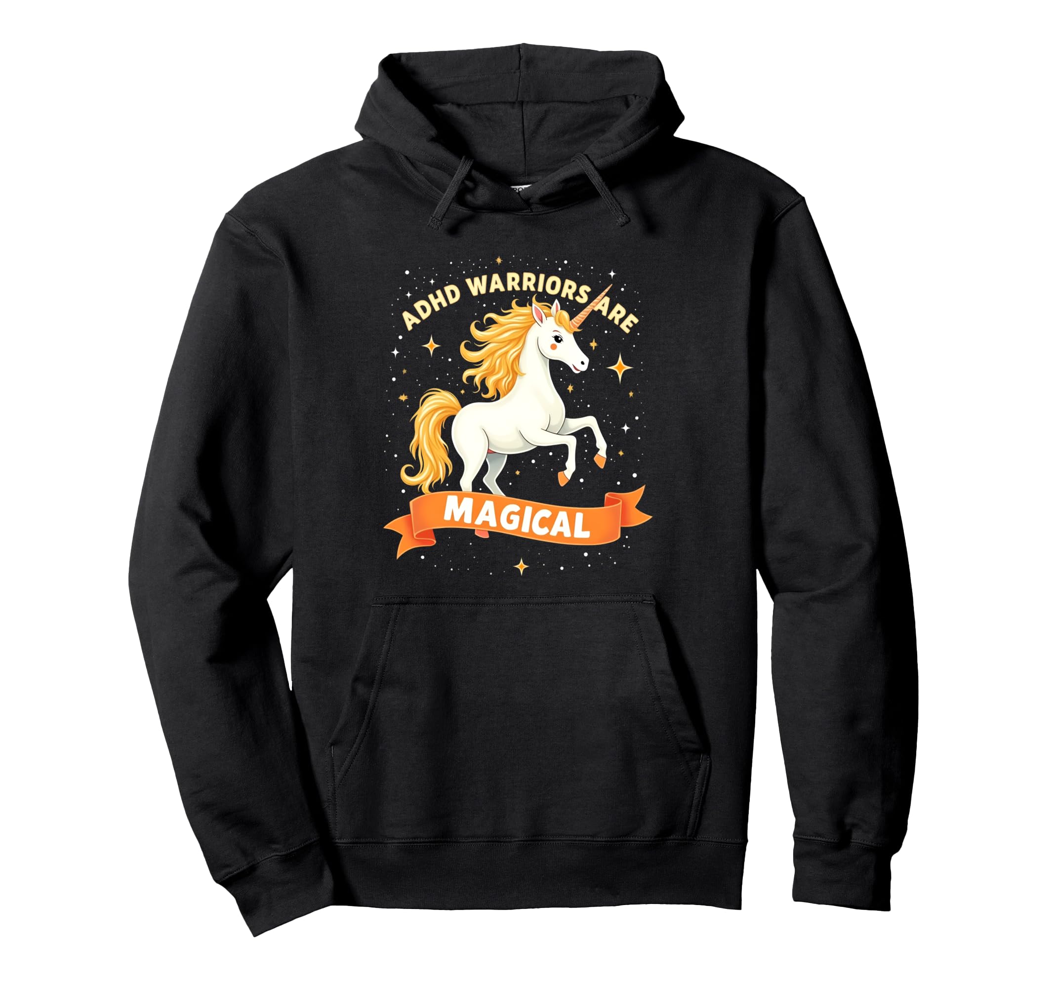 Empowered Adhd Warrior Unicorn Hoodie - Graphic Print Men Women - T-Shirt, Sweatshirt, Hoodie