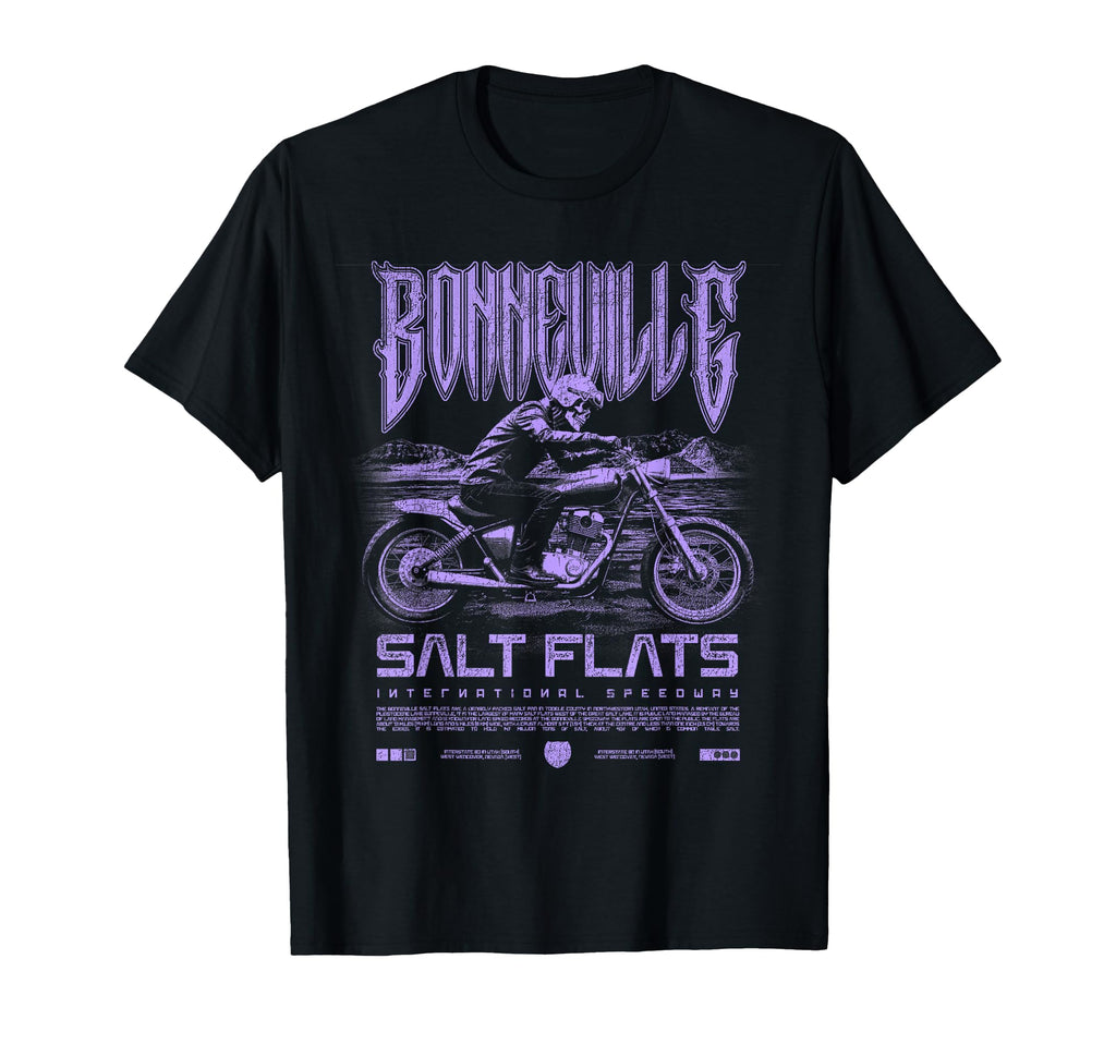 Bonneville Salt Flats Motorcycle T-Shirt - Fun Novelty Design Men Women - T-Shirt, Sweatshirt, Hoodie
