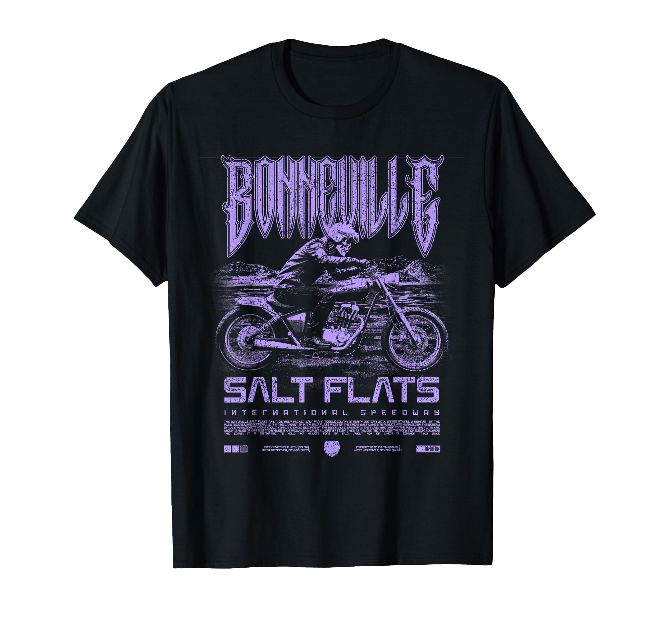 Bonneville Salt Flats Motorcycle T-Shirt - Fun Novelty Design Men Women - T-Shirt, Sweatshirt, Hoodie
