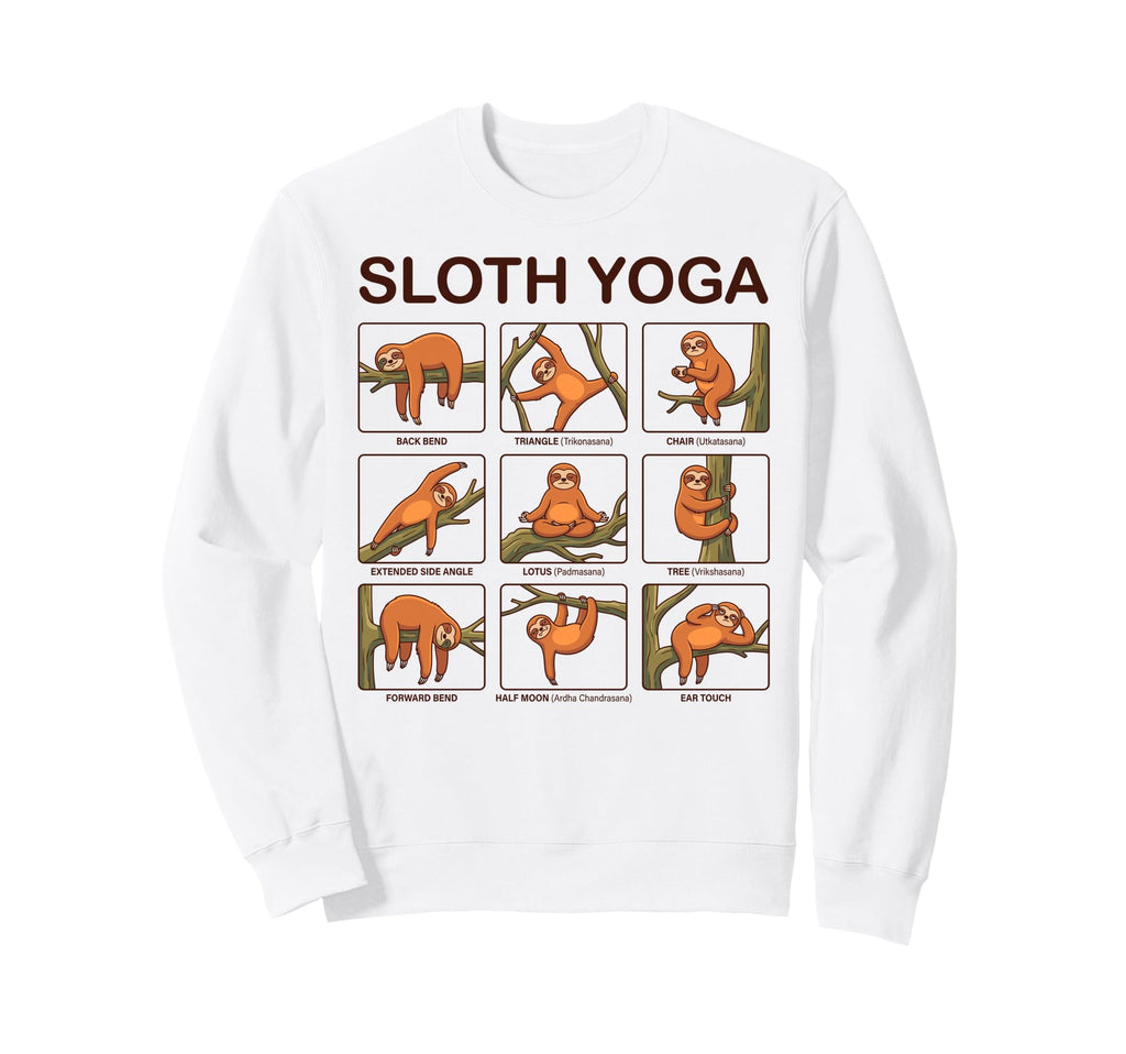 Chakras Mandala Sloth Yoga Sweatshirt - Fun Novelty Design for Adults - T-Shirt, Sweatshirt, Hoodie