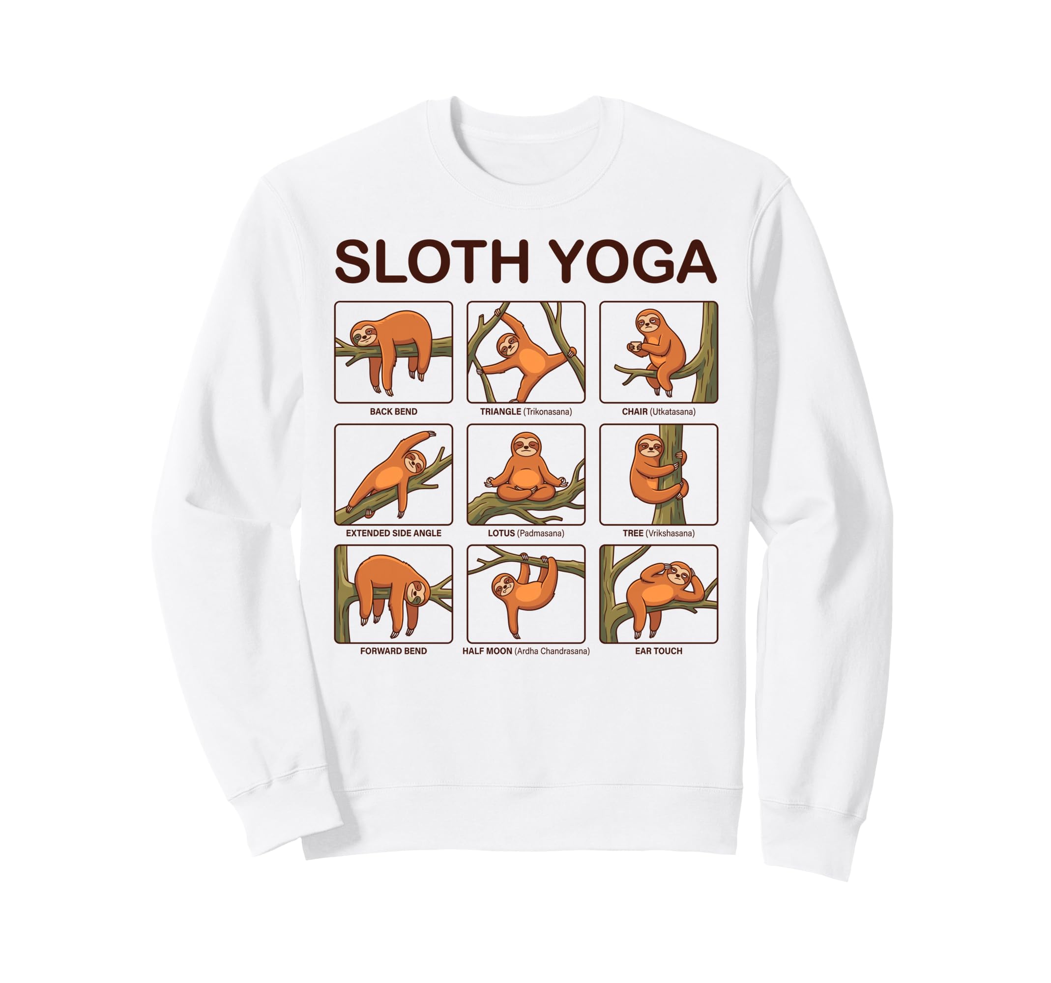 Chakras Mandala Sloth Yoga Sweatshirt - Fun Novelty Design for Adults - T-Shirt, Sweatshirt, Hoodie