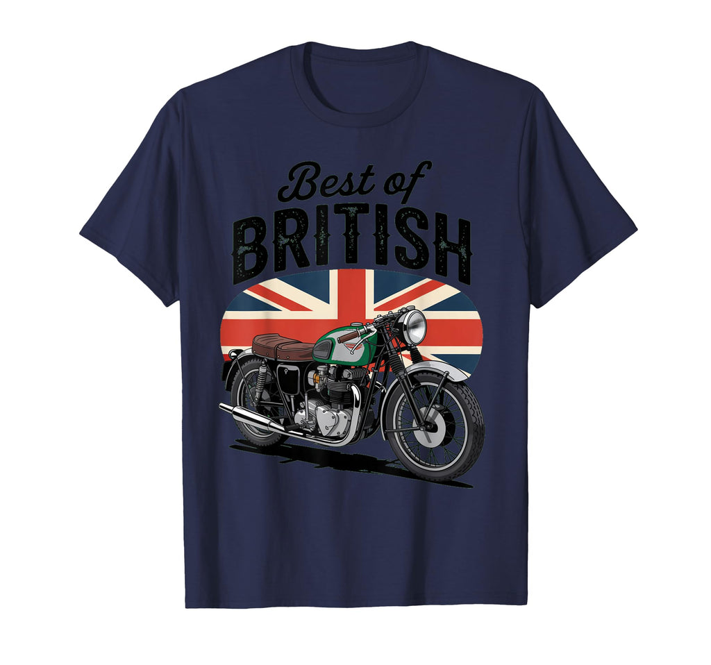 Best British Union Jack Motorcycle T-Shirt - Custom Art Print for Adults - T-Shirt, Sweatshirt, Hoodie