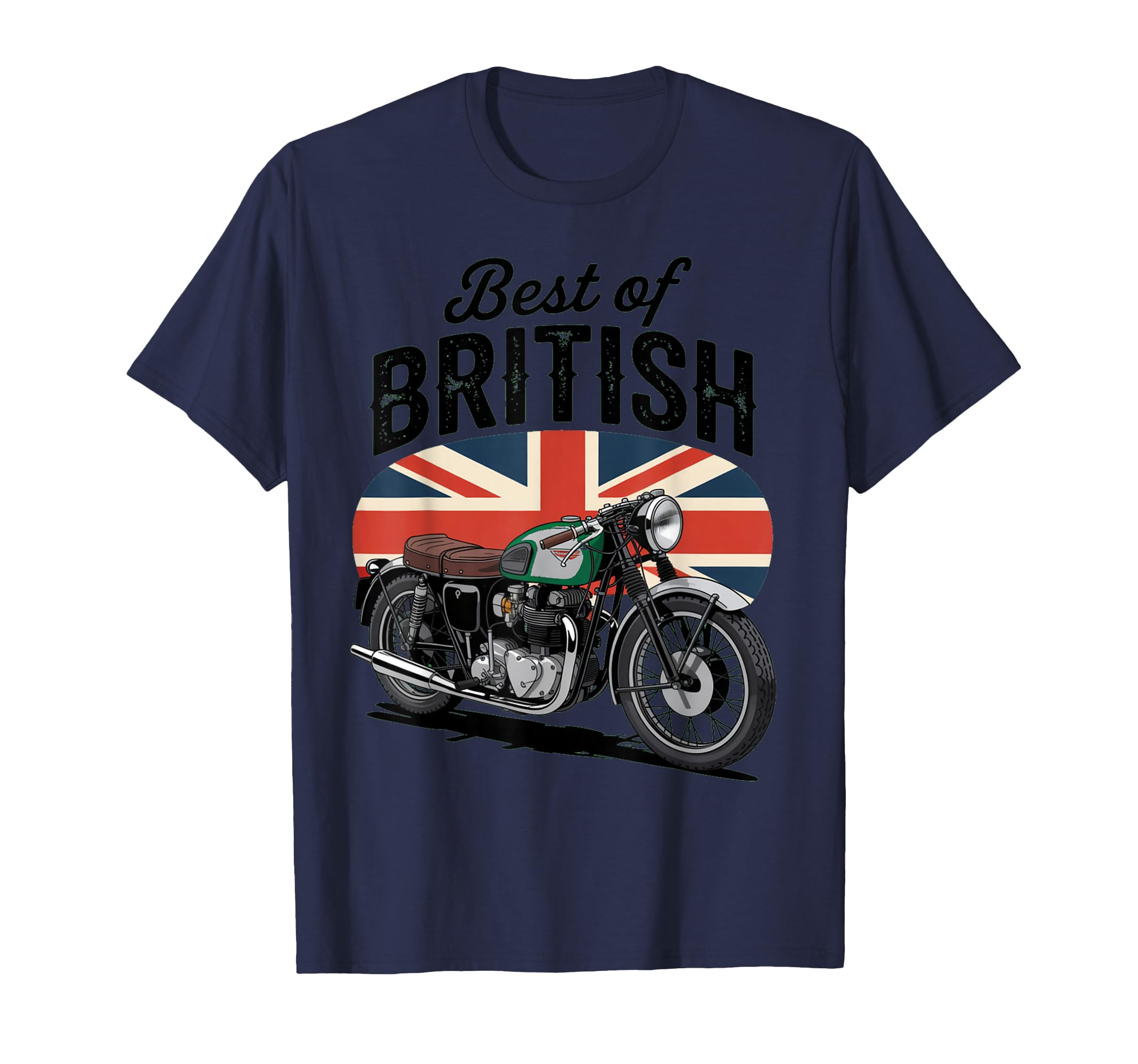Best British Union Jack Motorcycle T-Shirt - Custom Art Print for Adults - T-Shirt, Sweatshirt, Hoodie