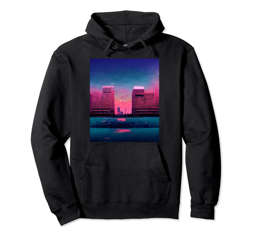 Japanese Vaporwave Asian Inspired Neon 80S Hoodie - Custom Art Print Unisex - T-Shirt, Sweatshirt, Hoodie