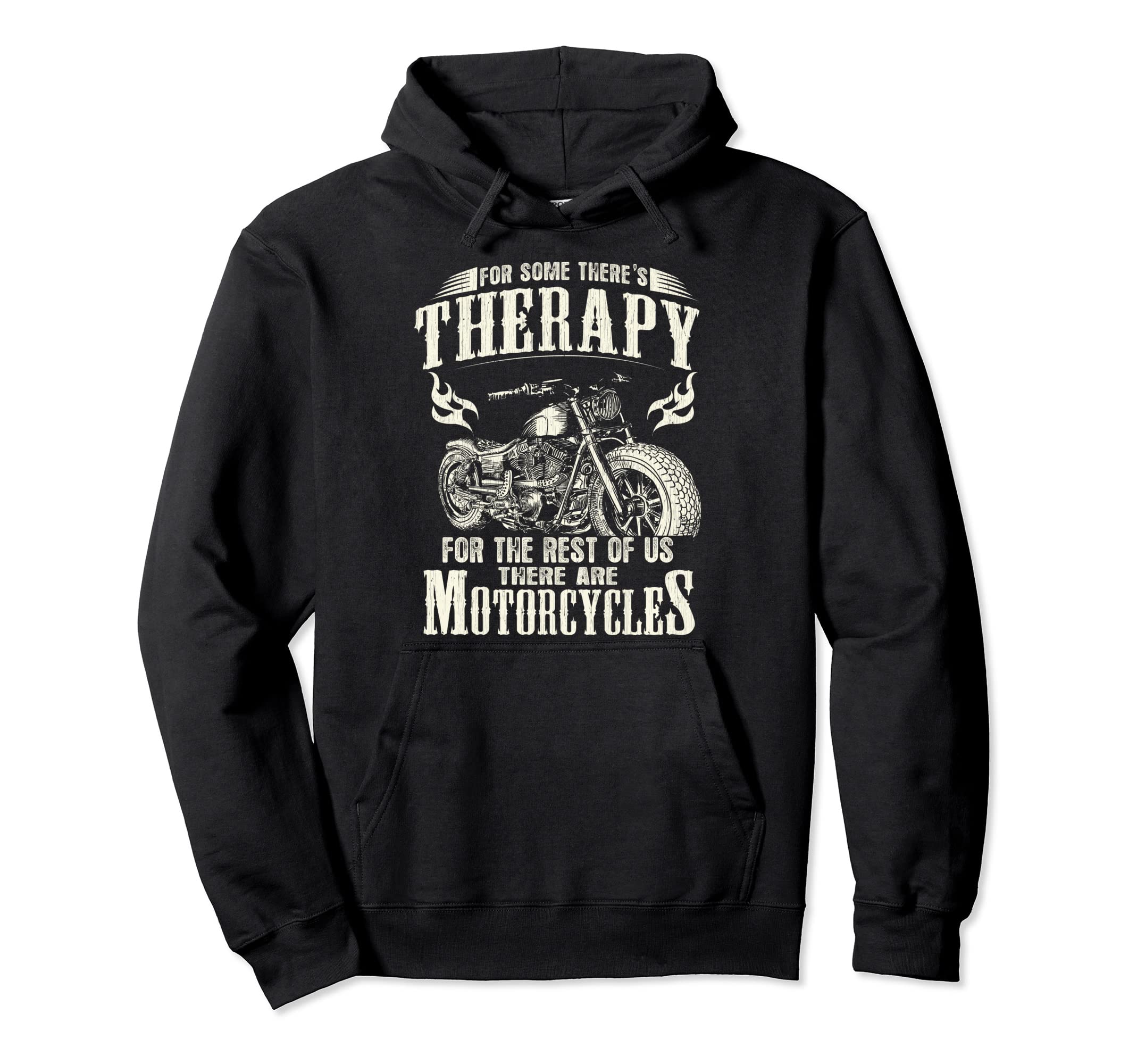 Some Theres Therapy Funny Motorcycle Hoodie - Minimalist Print Unisex - T-Shirt, Sweatshirt, Hoodie