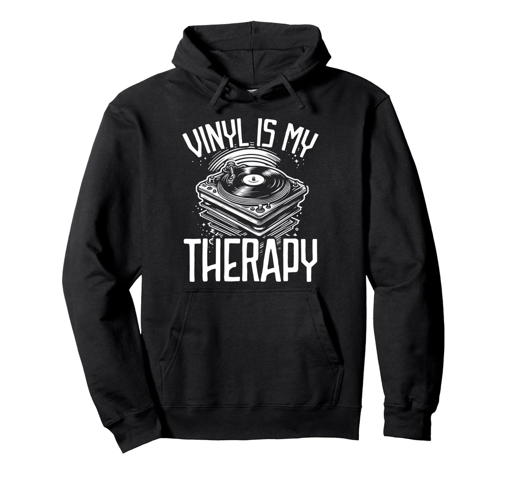Vinyl Collecting Record Player Hoodie - Minimalist Print Men Women - T-Shirt, Sweatshirt, Hoodie