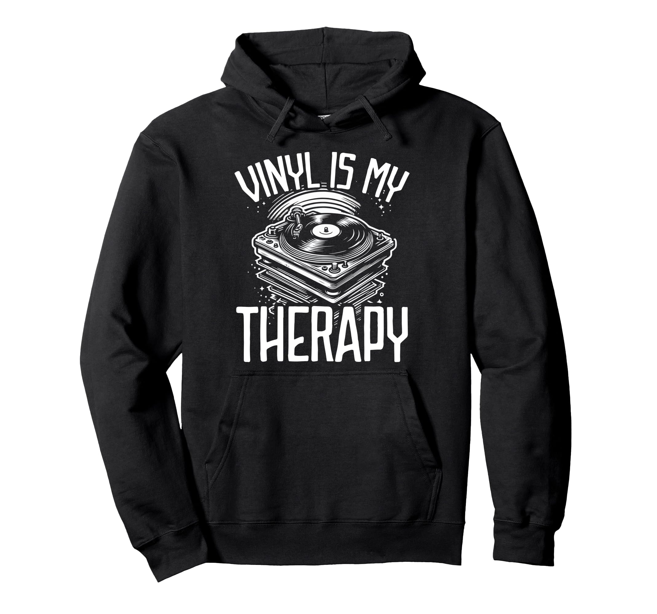 Vinyl Collecting Record Player Hoodie - Minimalist Print Men Women - T-Shirt, Sweatshirt, Hoodie