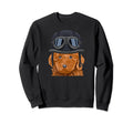Funny Motorcycle Helmet Brown Poodle Sweatshirt - Aesthetic Graphic Unisex - T-Shirt, Sweatshirt, Hoodie