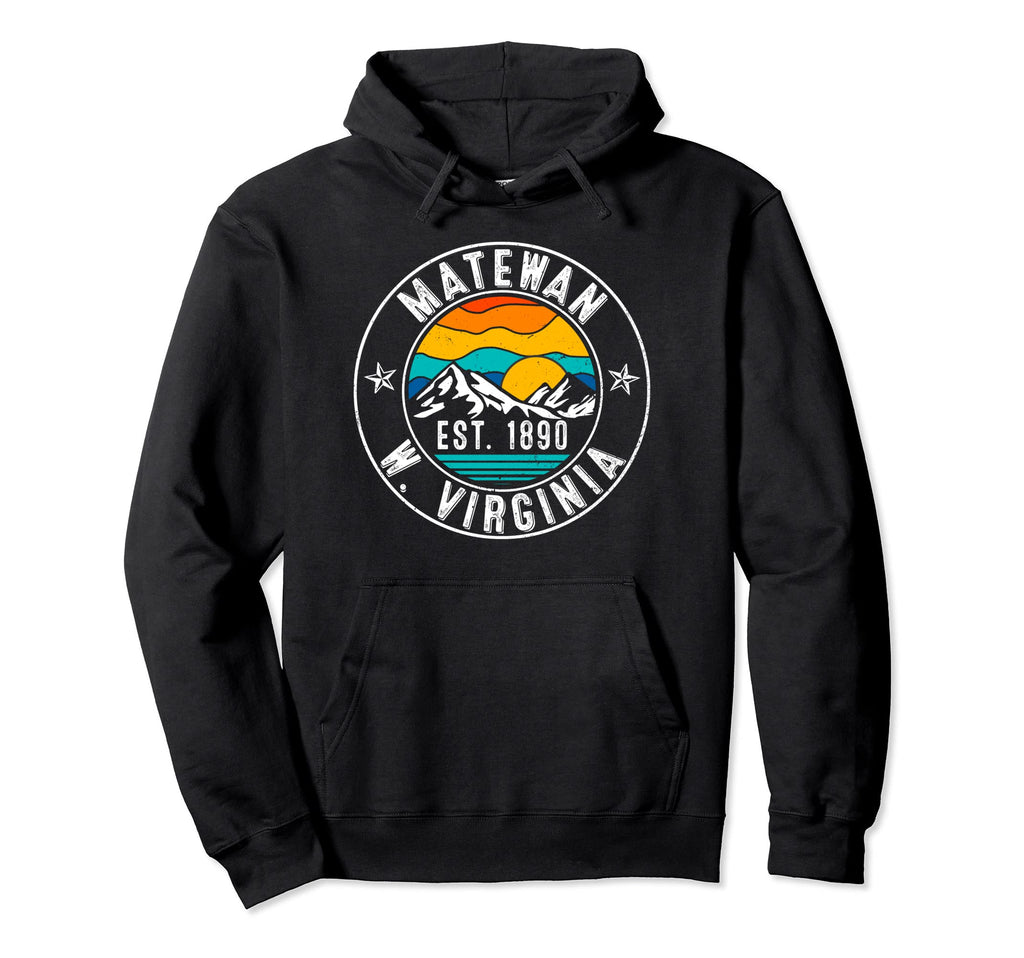 70S 80S Matewan West Virginia Wv Hoodie - Minimalist Print for Adults - T-Shirt, Sweatshirt, Hoodie
