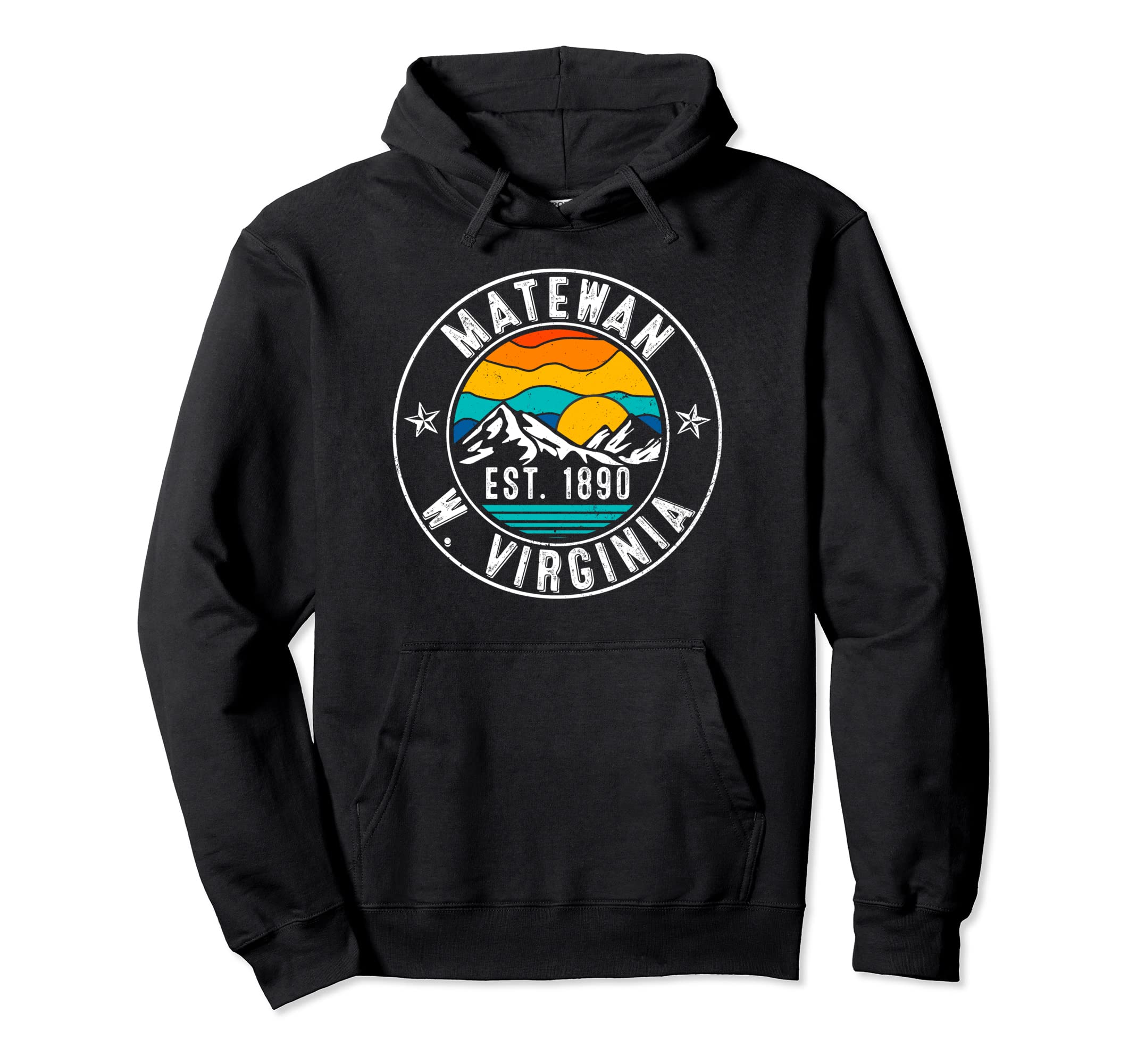 70S 80S Matewan West Virginia Wv Hoodie - Minimalist Print for Adults - T-Shirt, Sweatshirt, Hoodie