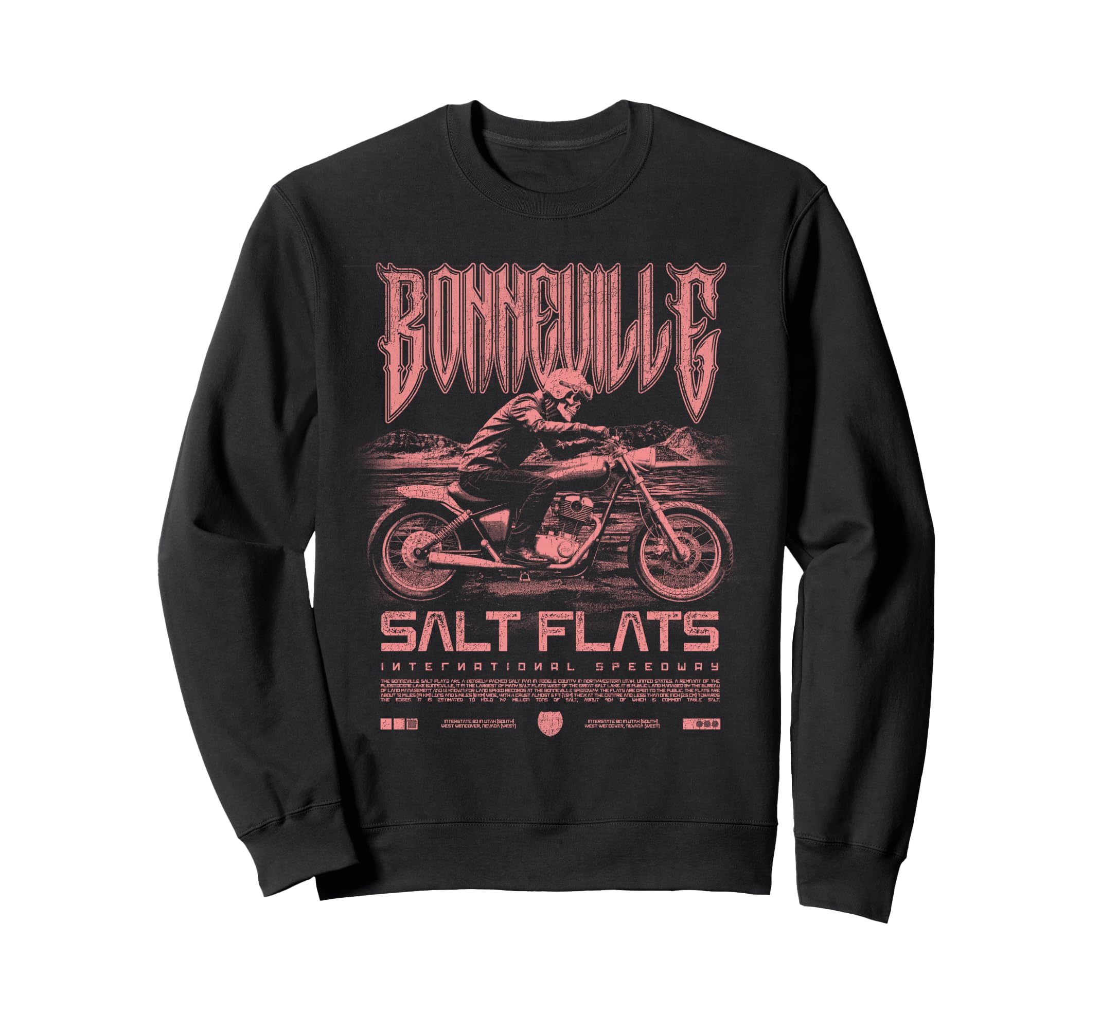 Bonneville Salt Flats Motorcycle Sweatshirt - Novelty Apparel Unisex - T-Shirt, Sweatshirt, Hoodie