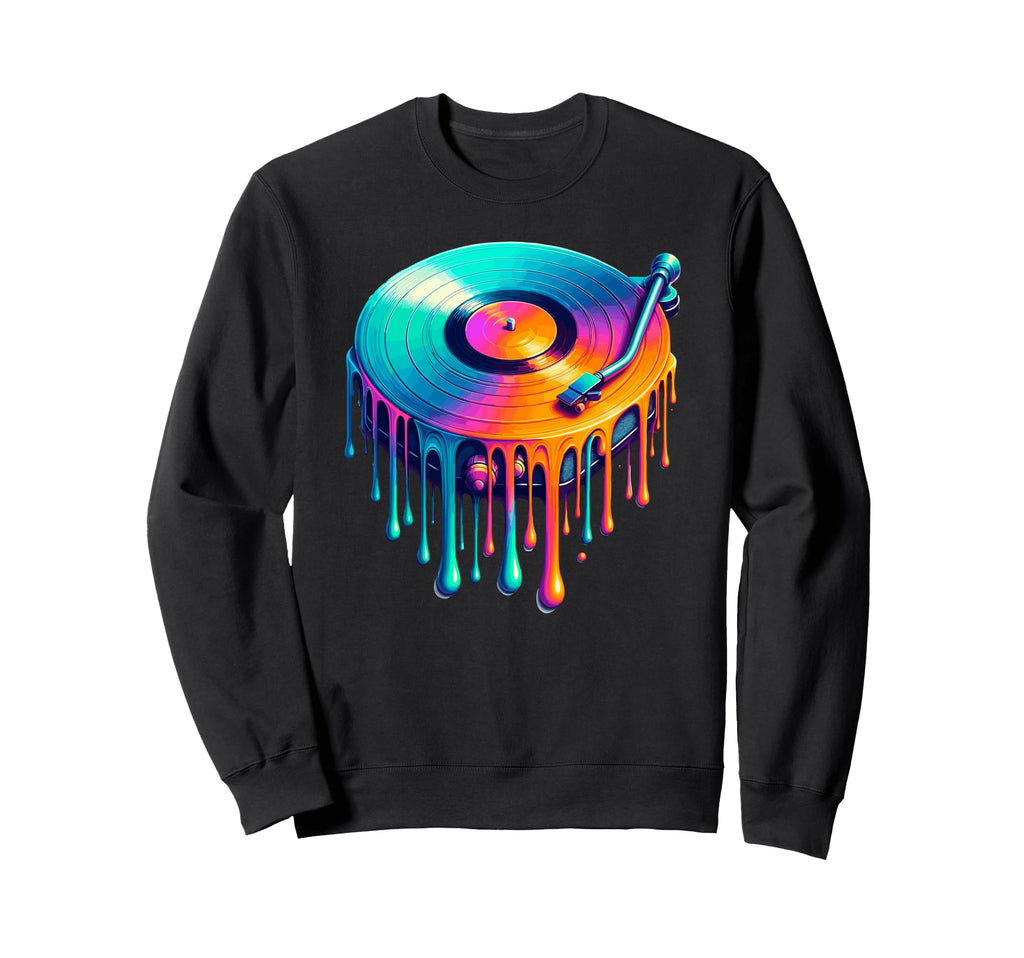 Dripping Paint Art Vinyl Disc Sweatshirt - Fun Novelty Design for Adults - T-Shirt, Sweatshirt, Hoodie