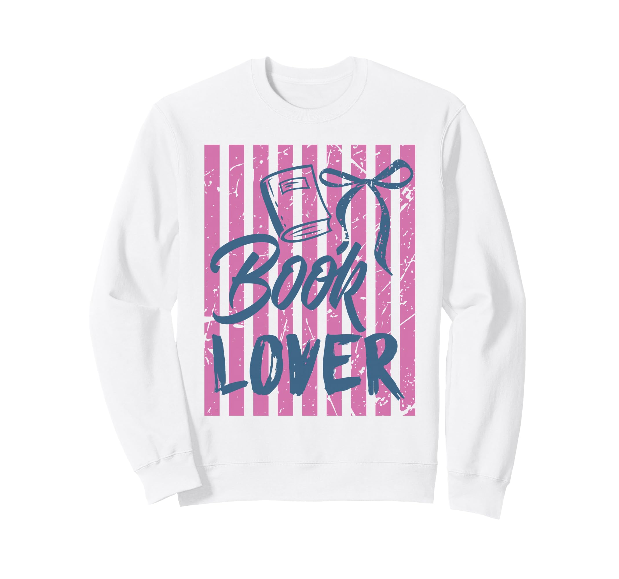 Book Lover Reading Fan Striped Sweatshirt - Fun Novelty Design Men Women - T-Shirt, Sweatshirt, Hoodie