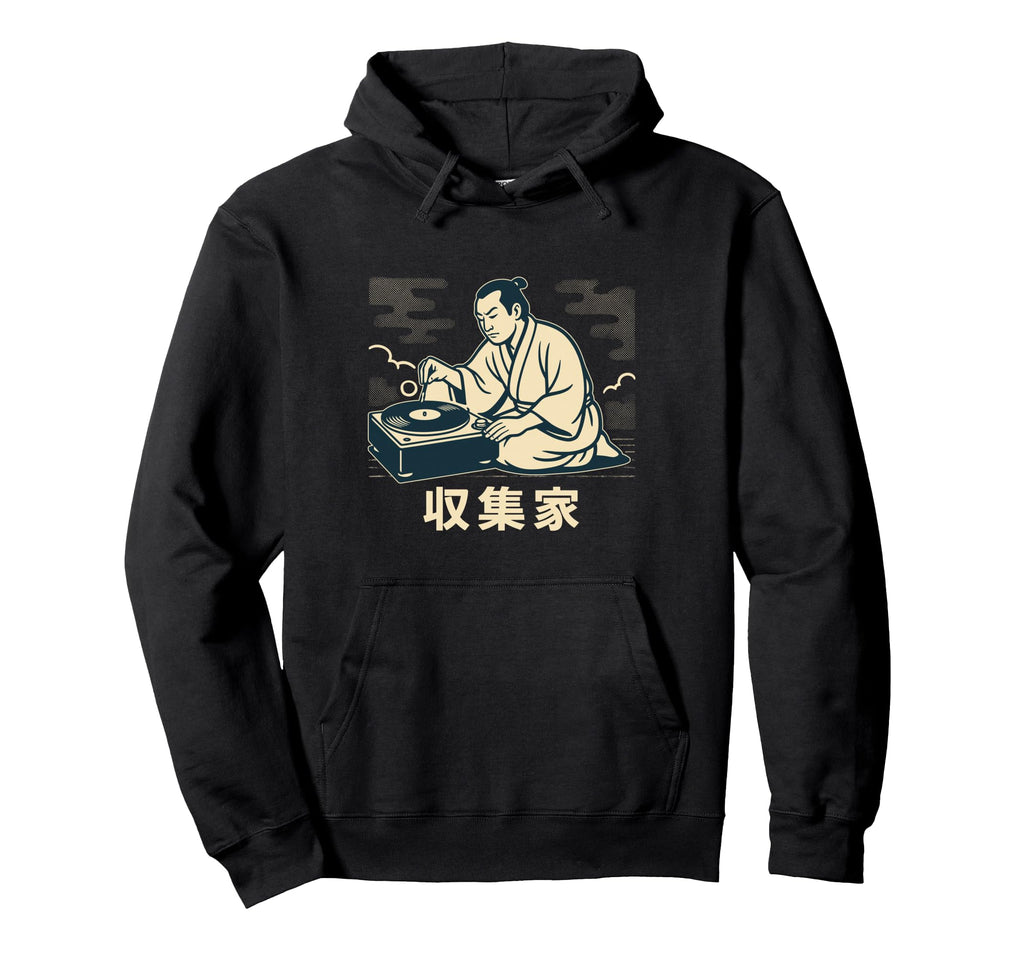 Samurai Vinyl Collector Record Hoodie - Fun Novelty Design Men Women - T-Shirt, Sweatshirt, Hoodie