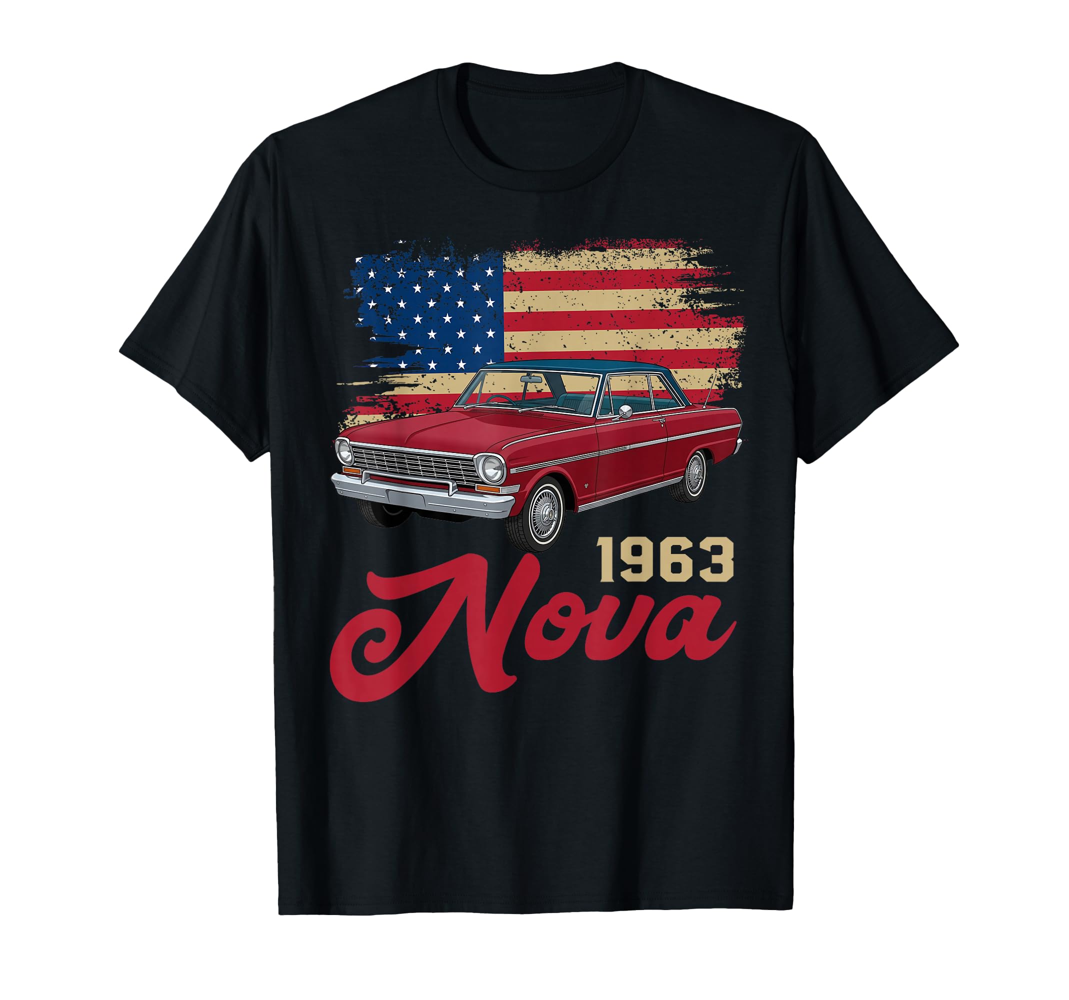 1963 63 Nova Silhouette Muscle Car T-Shirt - Custom Art Print Men Women - T-Shirt, Sweatshirt, Hoodie