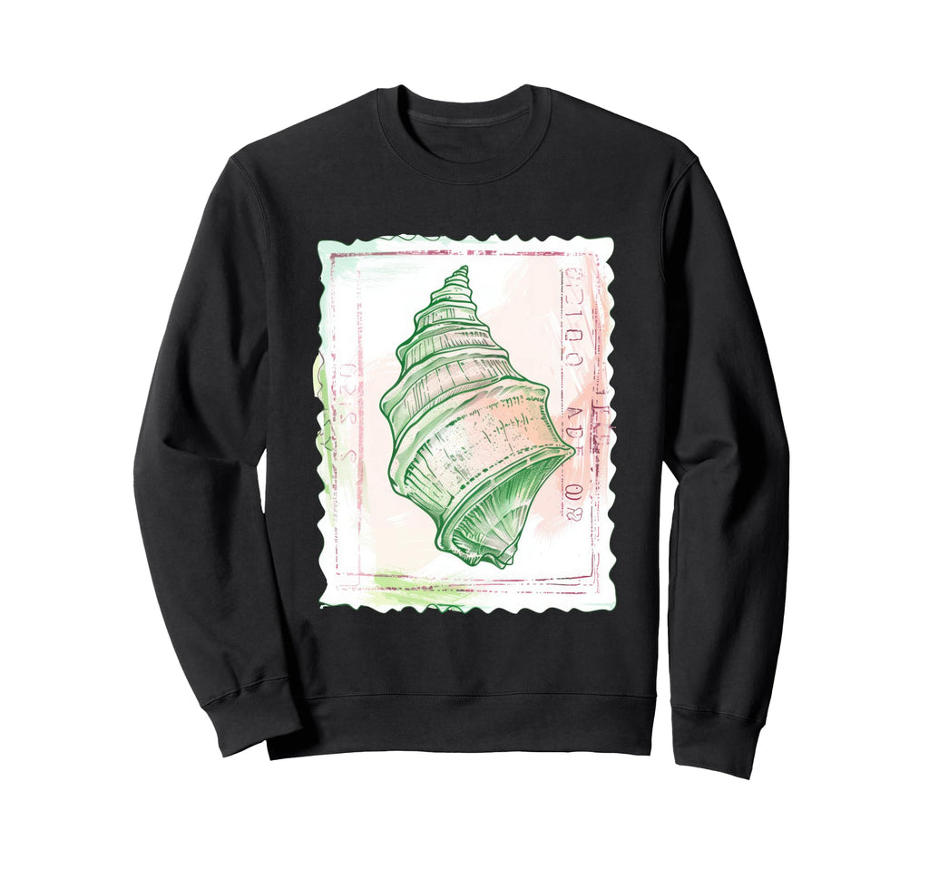 Nautical Shell Stamp Illustration Sweatshirt - Novelty Apparel Men Women - T-Shirt, Sweatshirt, Hoodie