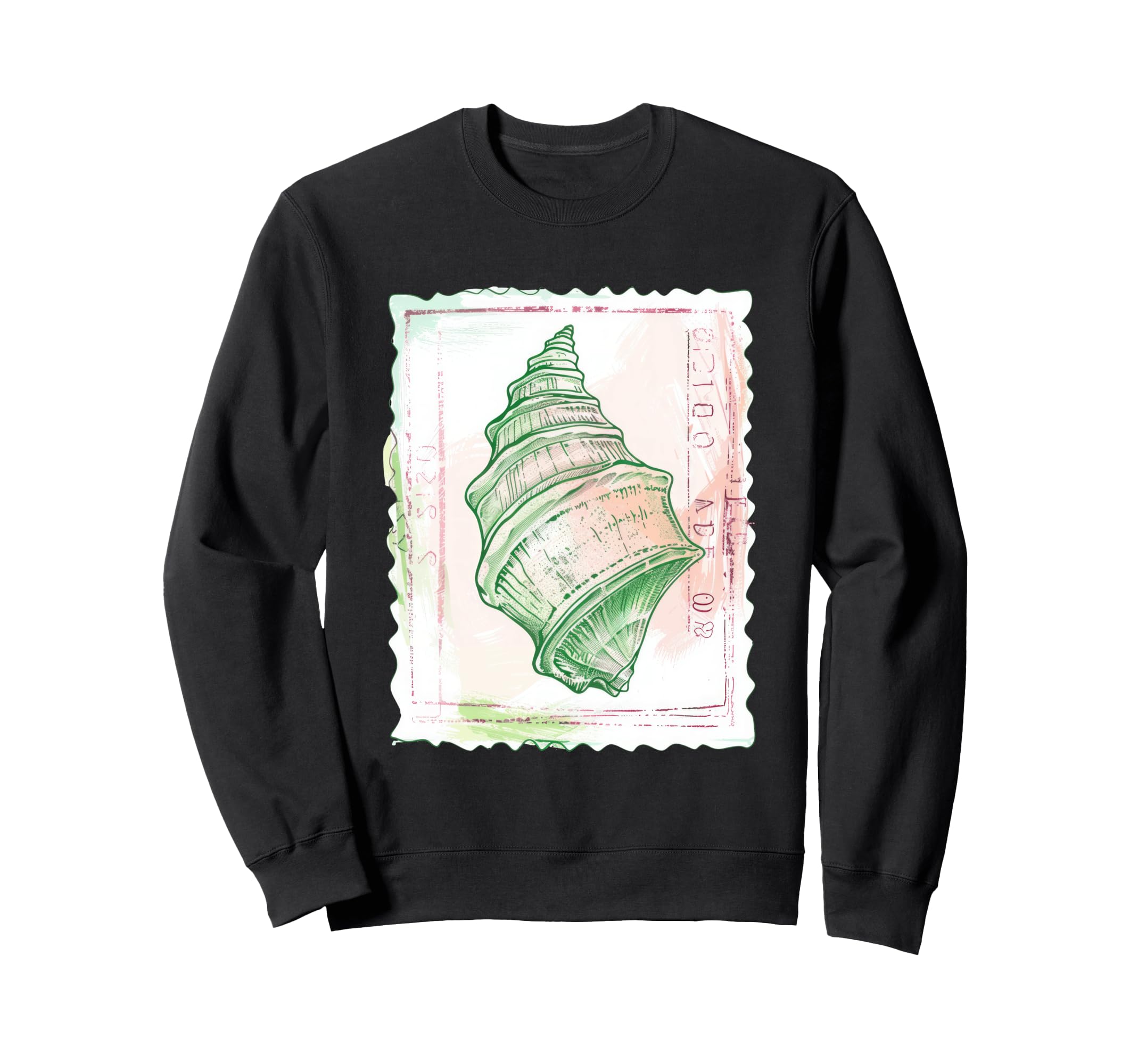 Nautical Shell Stamp Illustration Sweatshirt - Novelty Apparel Men Women - T-Shirt, Sweatshirt, Hoodie