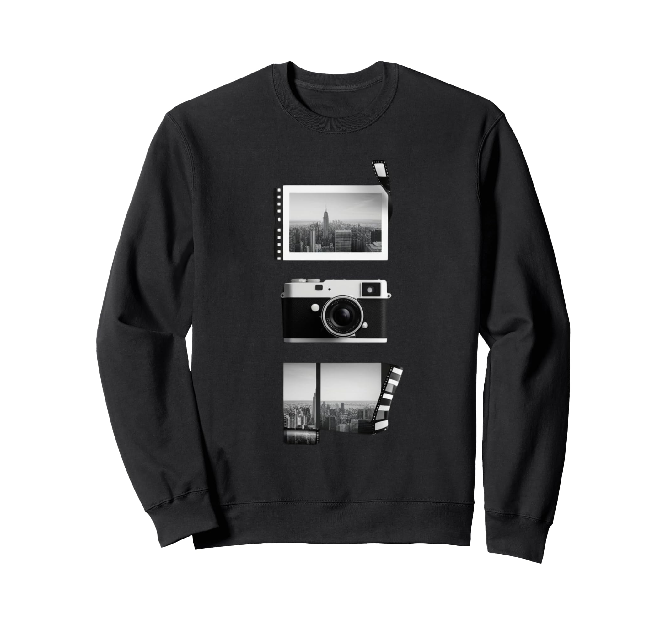 New York City Camera Film Strip Sweatshirt - Custom Art Print Men Women - T-Shirt, Sweatshirt, Hoodie