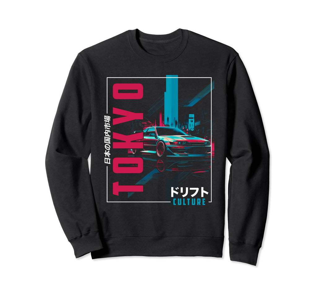 Tokyo City 80S Synthwave Racing Sweatshirt - Streetwear Style for Adults - T-Shirt, Sweatshirt, Hoodie