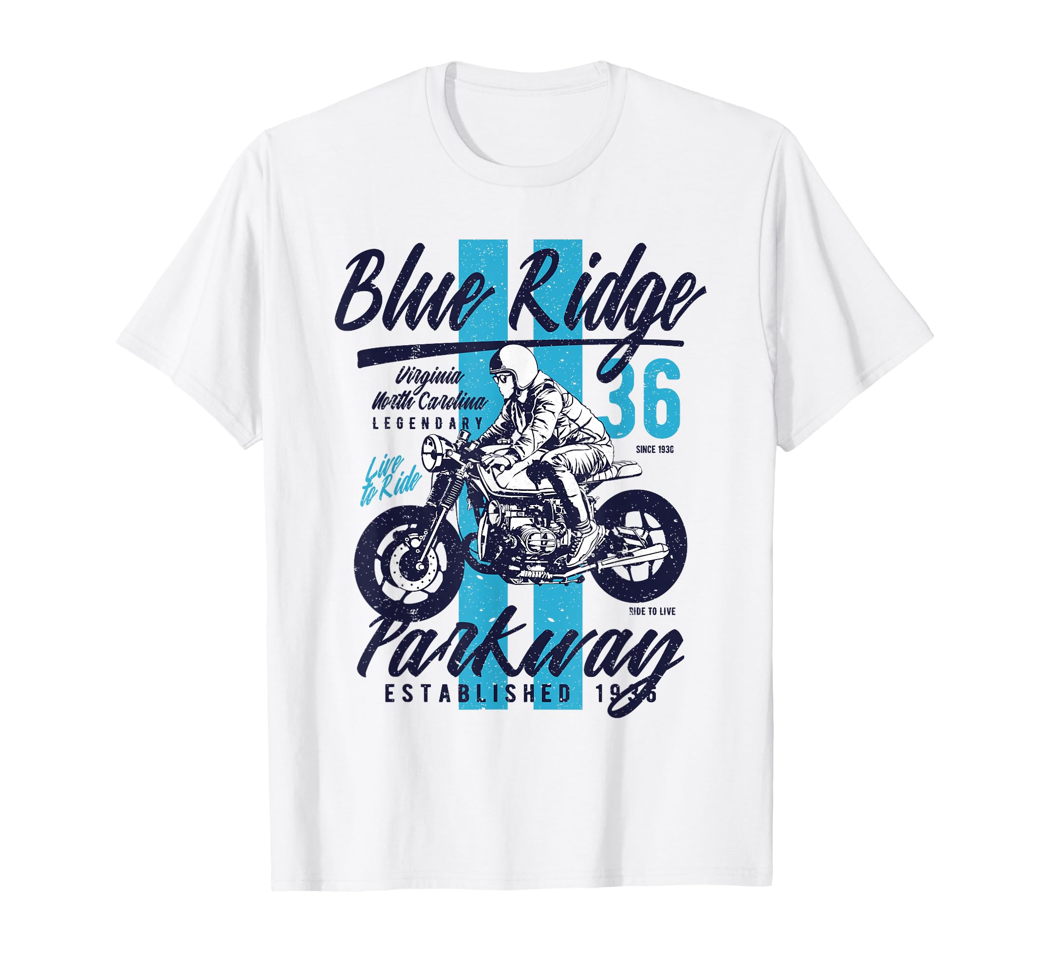 Blue Ridge Parkway Va Nc Motorcycle T-Shirt - Fun Novelty Design Unisex - T-Shirt, Sweatshirt, Hoodie