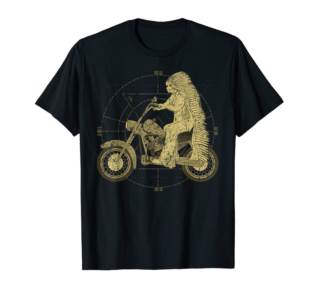 Native American Motorcycle Rider Biker T-Shirt - Graphic Print for Adults - T-Shirt, Sweatshirt, Hoodie