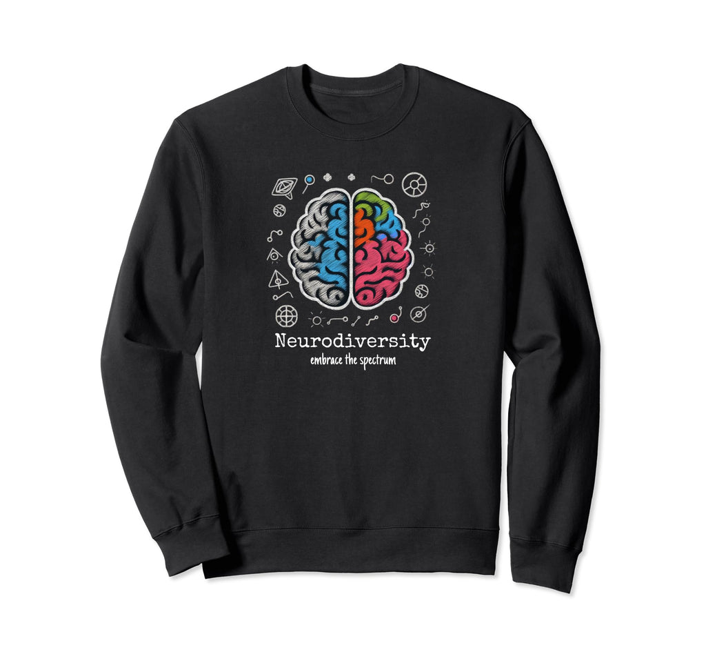 Colorful Rainbow Brain Neurodiversity Sweatshirt - Trendy Graphic Unisex - T-Shirt, Sweatshirt, Hoodie