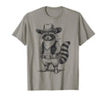 Raccoon Cowboy Cowgirl Trash Panda T-Shirt - Minimalist Print Men Women - T-Shirt, Sweatshirt, Hoodie
