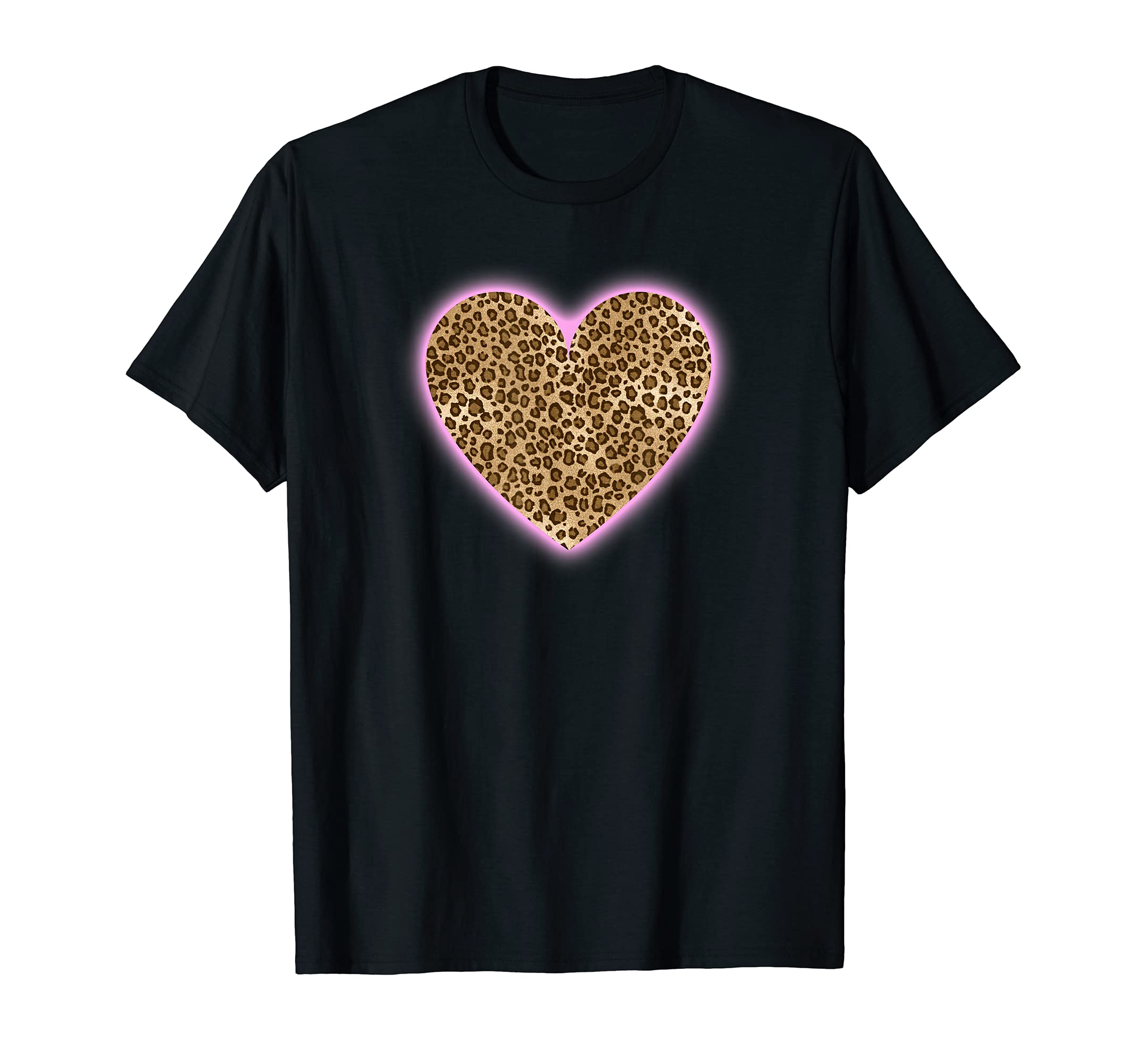 Leopard Cheetah Heart Animal 80S Neon T-Shirt - Unique Graphic for Adults - T-Shirt, Sweatshirt, Hoodie