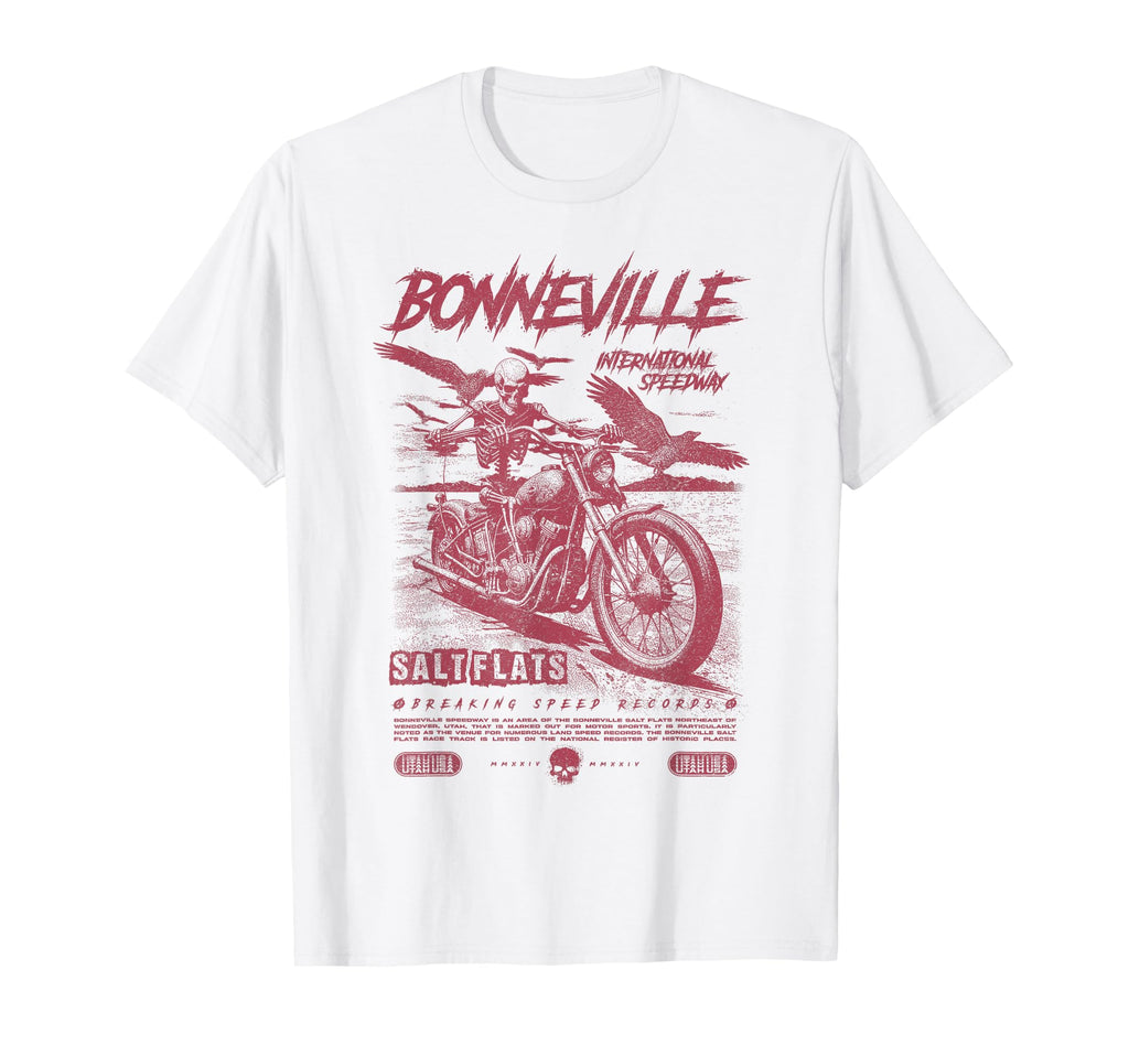 Bonneville Salt Flats Motorcycle T-Shirt - Casual Everyday Wear Men Women - T-Shirt, Sweatshirt, Hoodie