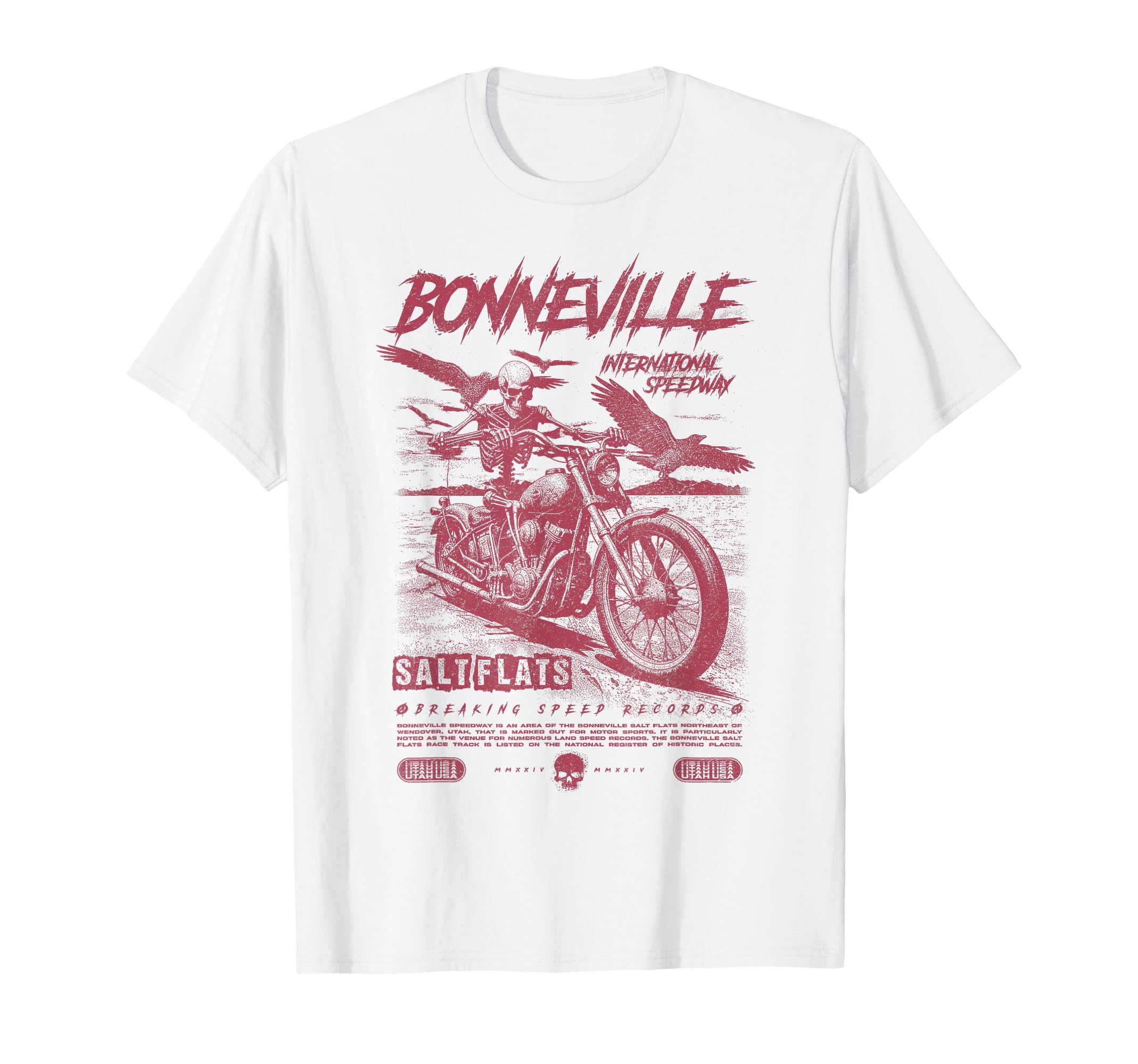 Bonneville Salt Flats Motorcycle T-Shirt - Casual Everyday Wear Men Women - T-Shirt, Sweatshirt, Hoodie