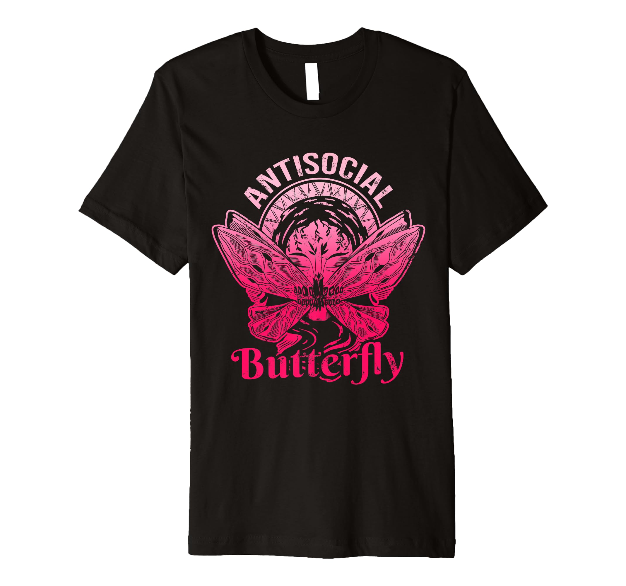Antisocial Butterfly Moth Gothic Dark T-Shirt - Streetwear Style for Adults - T-Shirt, Sweatshirt, Hoodie