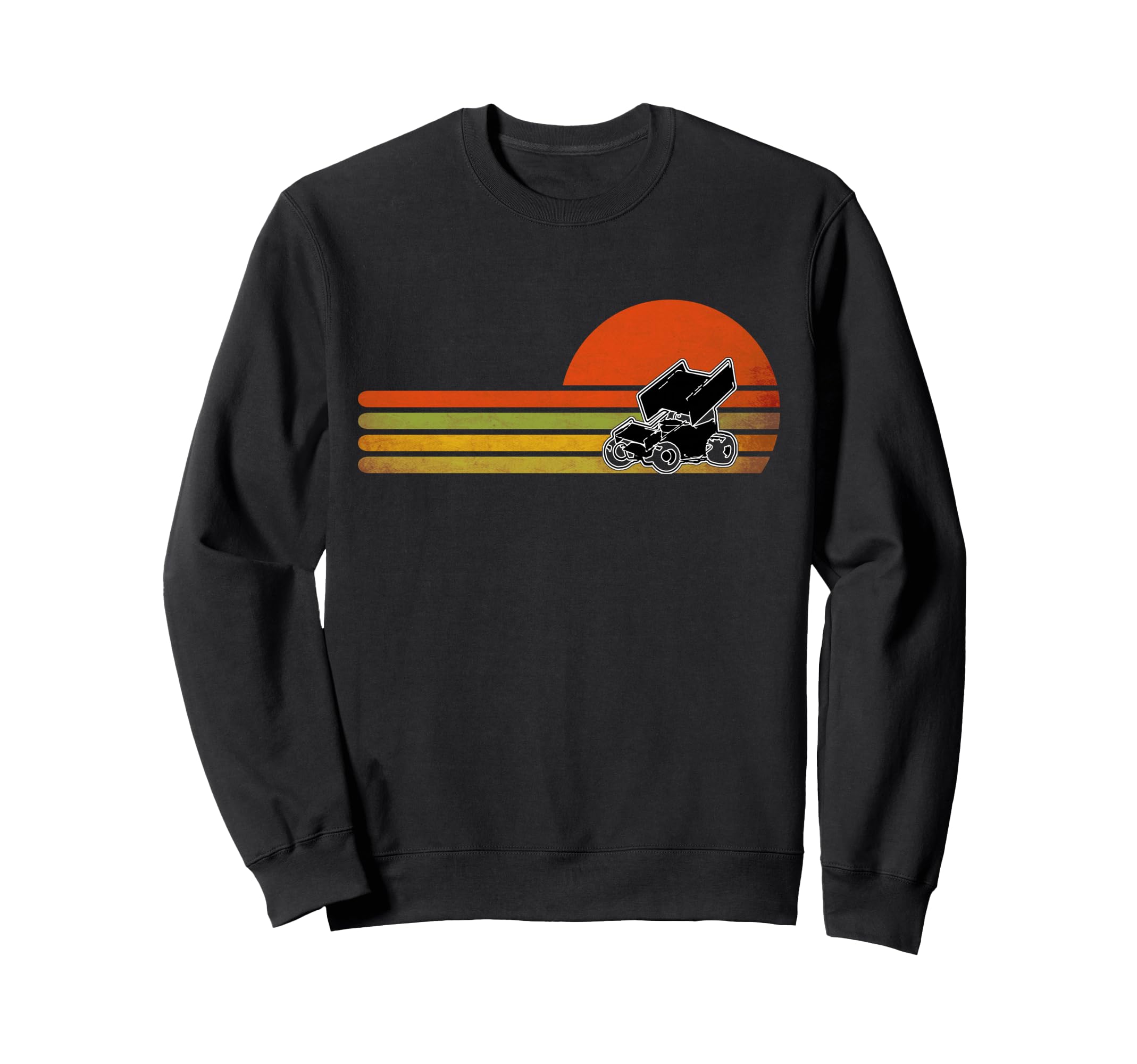 Sprint Car Dirt Track Racing Distressed Sweatshirt - Unique Graphic Unisex - T-Shirt, Sweatshirt, Hoodie