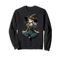 Meditation Witch Yoga Pose Relaxing Sweatshirt - Trendy Graphic for Adults - T-Shirt, Sweatshirt, Hoodie