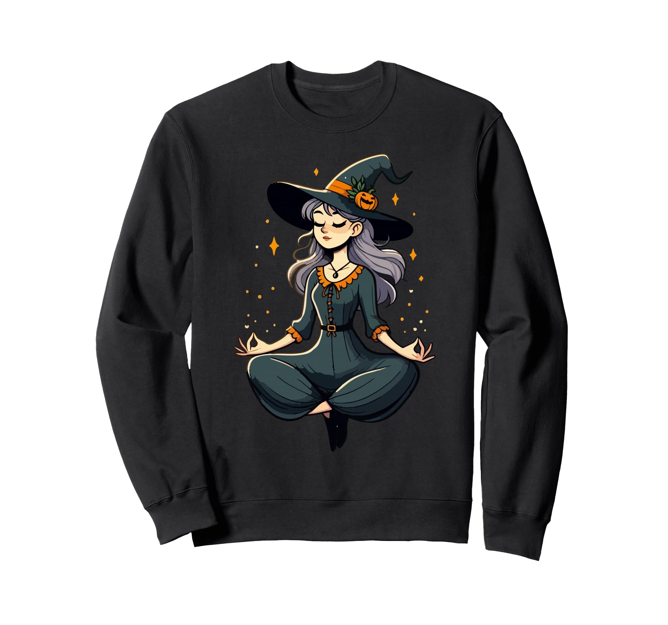 Meditation Witch Yoga Pose Relaxing Sweatshirt - Trendy Graphic for Adults - T-Shirt, Sweatshirt, Hoodie