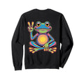 Psychedelic Frog Peace Sign Sweatshirt - Minimalist Print Unisex - T-Shirt, Sweatshirt, Hoodie