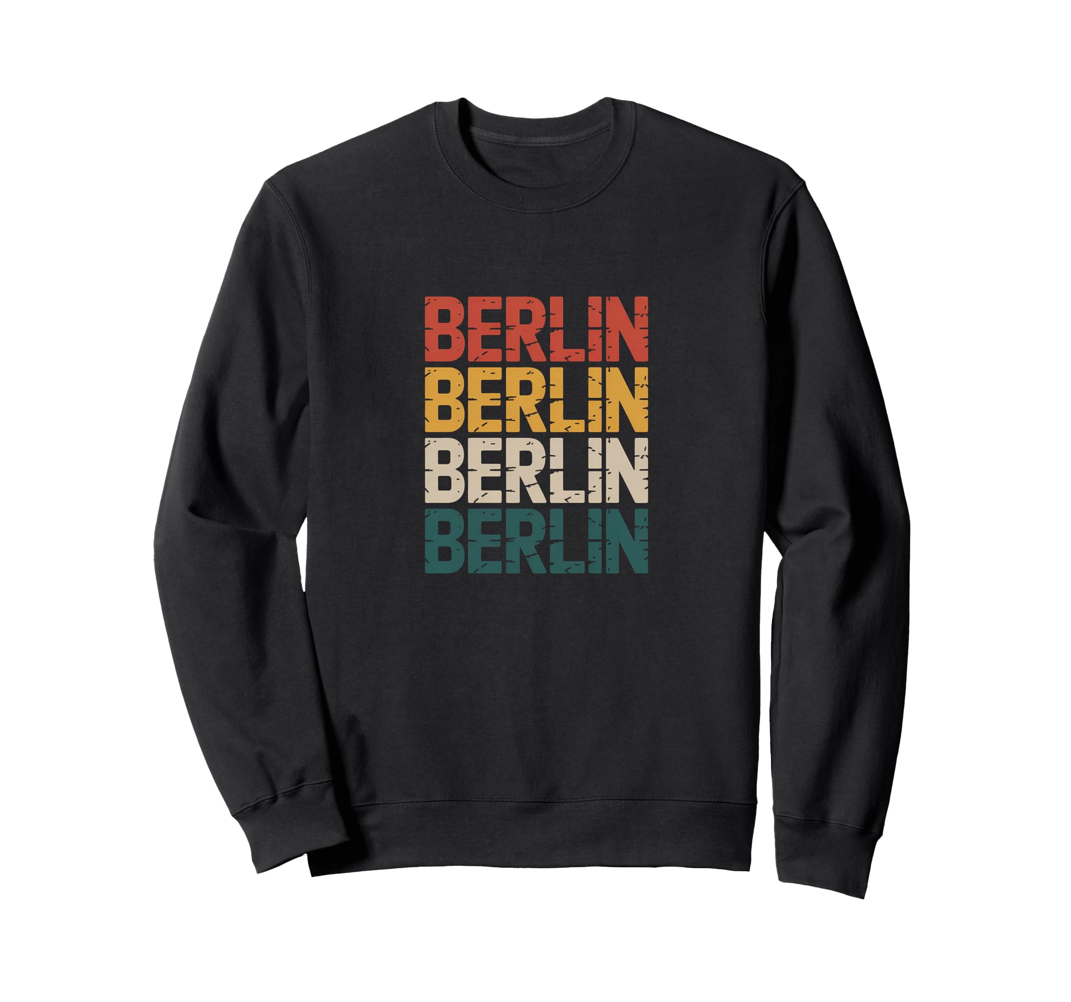 Berlin Stacked Typography City Sweatshirt - Trendy Graphic Unisex - T-Shirt, Sweatshirt, Hoodie