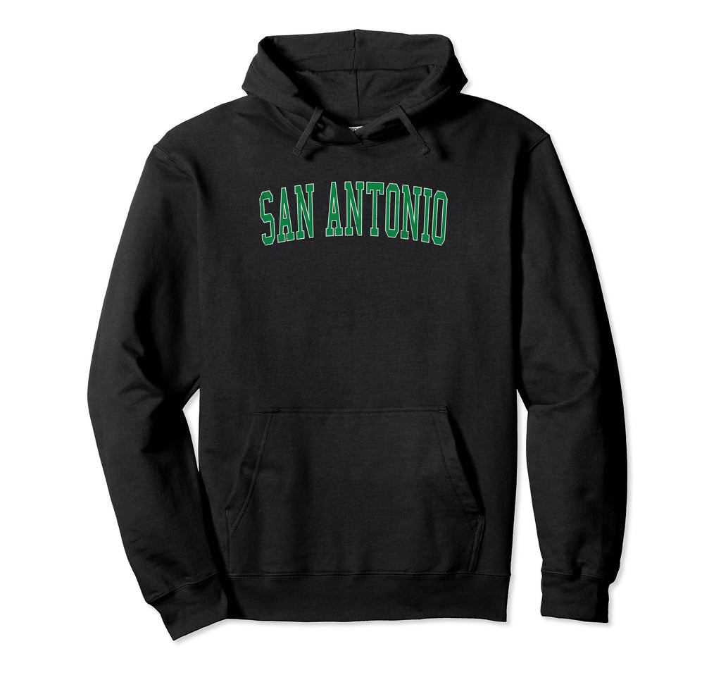 San Antonio Tx Distressed Green Varsity Hoodie - Novelty Apparel for Adults - T-Shirt, Sweatshirt, Hoodie